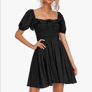 Black Ruffle Swing Dress